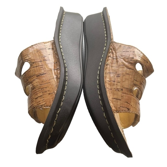 Alegria Fiona cork look sandals EUC size 37 three strap hook and loop closure - Picture 2 of 12